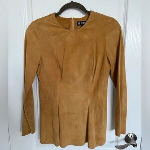 IN TRANSIT 2 Gorgeous Tan Long Sleeve Suede Top